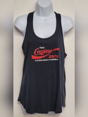Ideal Next Level XL Drug Awareness 12 Steps Racerback Tank Top Black Red